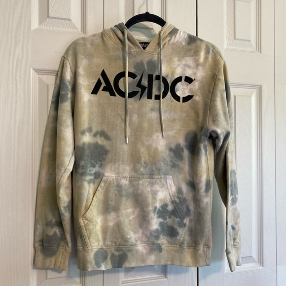 ☘️NWT! ACDC Grey Tie Dye Hoodie☘️ - Picture 1 of 3